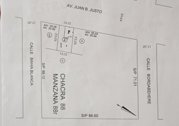 LOTES EN J.B.JUSTO Y BAHIA BLANCA